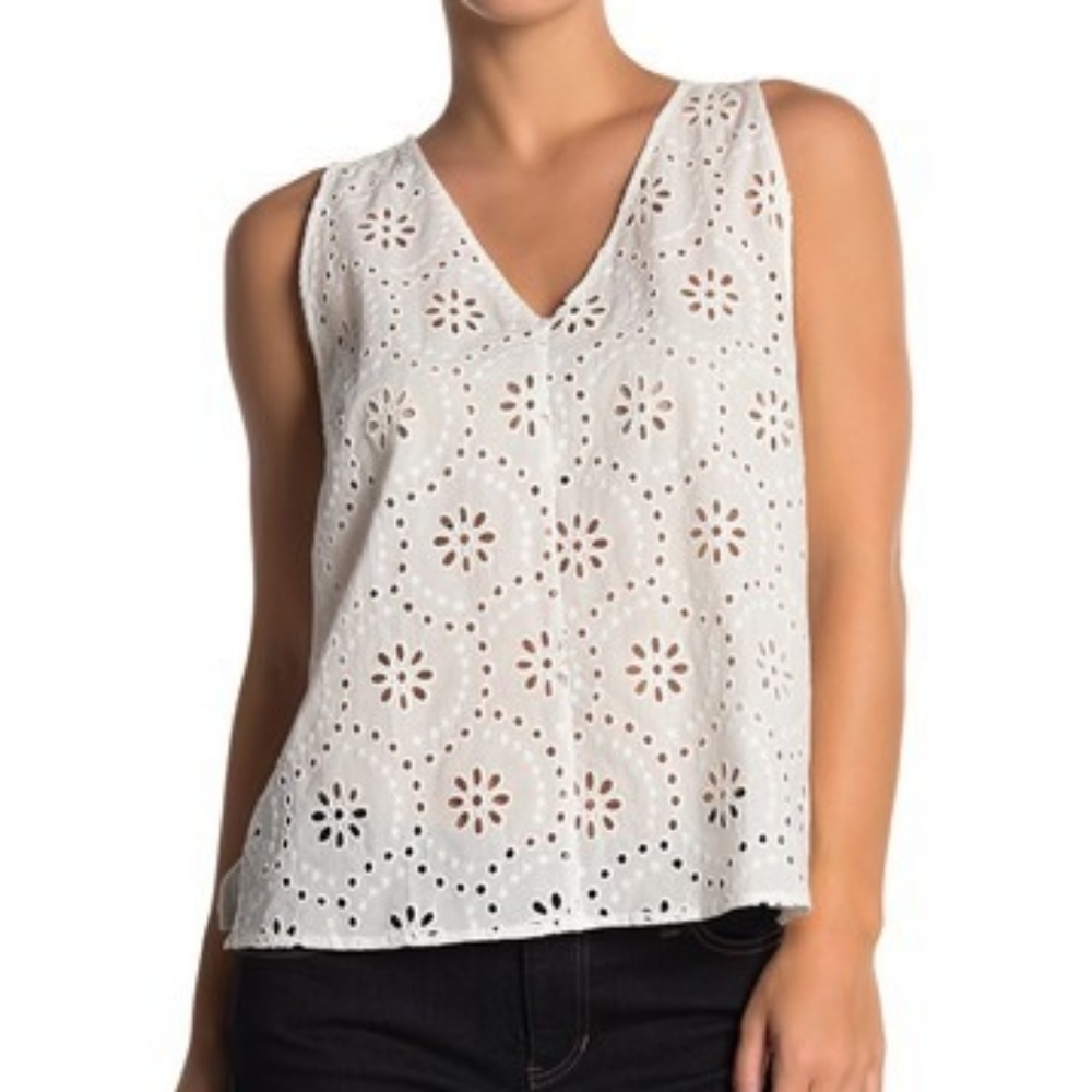 White Eyelet Top
